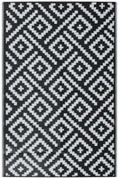 vidaXL Outdoor-Teppich ARAKIL Wei&szlig; und Schwarz 190x290 cm PP