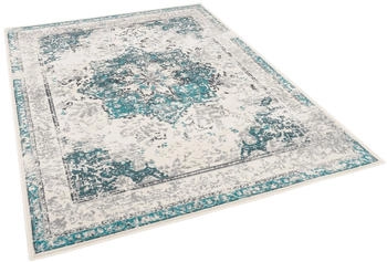 Pergamon. Designer Teppich Pop-Vintage Blau Creme 80x150cm