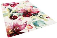 Designer Teppich Brilliant Rosa Pink Blumen in 3 Gr&ouml;&szlig;en