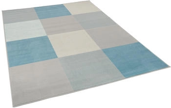 Pergamon. Teppich Modern Trendline Karo Blau 80x150cm