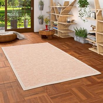 Pergamon. In & Outdoor Teppich Flachgewebe Ottawa Bordüre Terrakotta 80x150cm