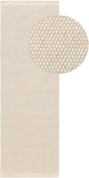 Benuta Wollteppich Rocco L&auml;ufer Wei&szlig; 80 x 250 cm