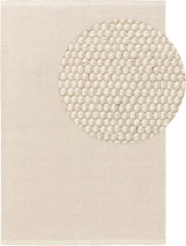 Benuta Wollteppich Rocco Wei&szlig; 70 x 140 cm