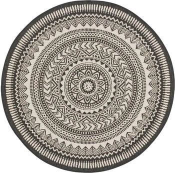 Benuta In & Outdoor Teppich Metro Geometrisch Rund Schwarz/Weiß