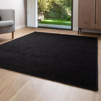 Steffensmeier Kurzflor Teppich Ibiza schwarz 240x290 cm