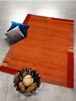 Möbel Kraft Sensation Silk Lakir Wollteppich handgeknüpft orange/kastanie (SN003-474-2535)