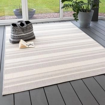 Steffensmeier In- und Outdoorteppich Bergen - Streifen Streifen grau 133x190 cm