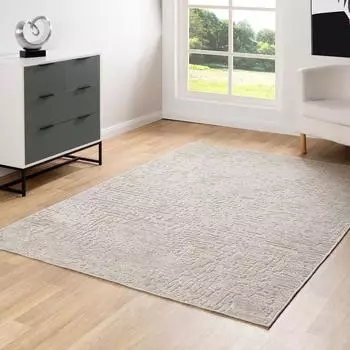Steffensmeier Kurzflor Teppich Imperia - Rectangles beige 160x230 cm
