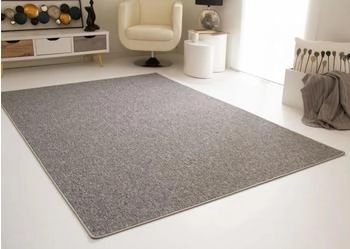 Steffensmeier Kurzflor Teppich Meddon grau 80x250 cm