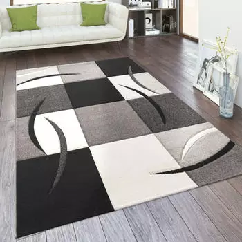 Paco Home Teppich Diamond 665 (300x400cm) schwarz (schwarz, wei&szlig;)