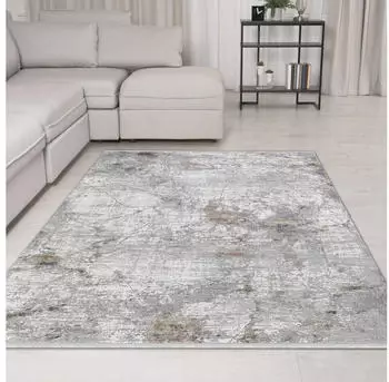 TeppichHome24 Abstrakter klassischer Wollteppich (80x150cm) beige