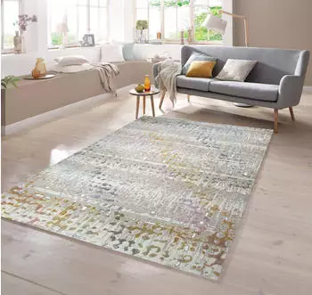 TeppichHome24 Designer Teppich (120x170cm) Lila Senfgelb Türkis