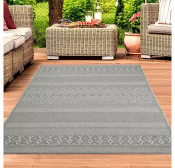 TeppichHome24 In- & Outdoor Teppich (240x340cm) grau
