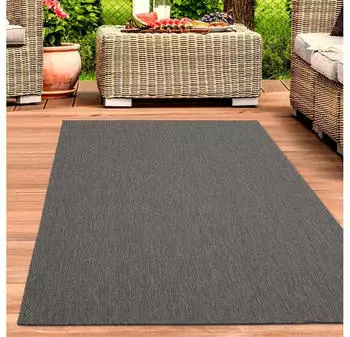 Carpetia Dunkel-klassischer Sisal Teppich In- & Outdoor in anthrazit 160x220 cm