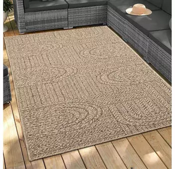 Carpetia In- & Outdoorteppich im Jute-Look in natürlichen Farben 240x340 cm
