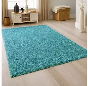 Carpetia Moderner Hochflor Teppich in Aqua-Türkis - stilvolles Design und angenehme Haptik 160x230 cm