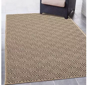 Carpetia Outdoorteppich robust und wetterfest - Rautenmuster beige/schwarz 200x290 cm