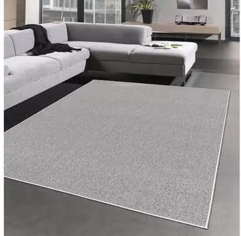 Carpetia Teppich flach-gewebt für Eingang & Diele - einfarbig in grau 160x230 cm