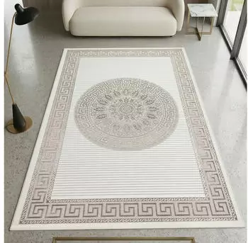 Carpetia Teppich mit orientalischem Flair weiß beige 100x200 cm