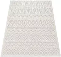 Paco Home Teppich "Livorno 673" rund 14 mm H&ouml;he Uni-Farben, Scandi, Rauten Muster,