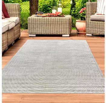 TeppichHome24 Moderner Outdoor Teppich Boho-Style (160x220cm) Beige
