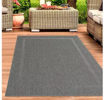 Carpetia Klassischer Sisalteppich mit dezenter Bordüre in anthrazit 200x280 cm