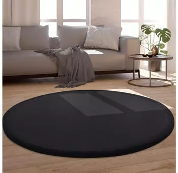Paco Home Teppich Tatami 475 (Ø:200cm) schwarz