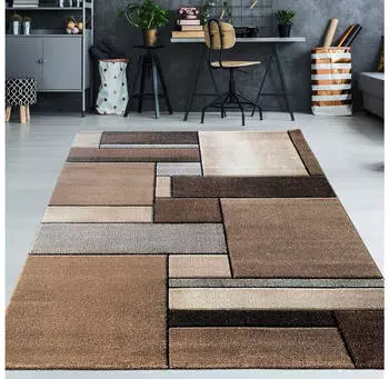 TeppichHome24 Eleganter Wohnzimmerteppich mit Design (200x290cm) beige