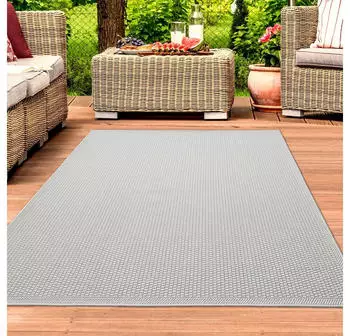 TeppichHome24 Stabiler In- und Outdoor-Teppich mit 3d-Effekt (160x220cm) creme