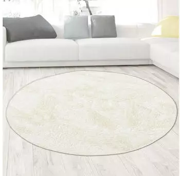 Carpetia Kunstkaninchenfell Wohnzimmer Dekoteppich schön weich - creme 117 cm Rund