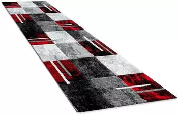 Paco Home L&auml;ufer Diamond 663 Gr. 12 (80x300cm) rot (rot, grau)