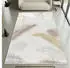 Carpetia Moderner Creme Teppich mit Palmblattmuster und Glanzoptik 200x290 cm