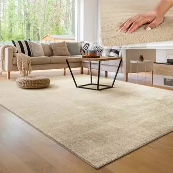 Paco Home Teppich Kurzflor Felloptik waschbar, beige (11975)