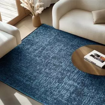 Simpex Vintage Kelim Teppich Baumwolle-Chenille, blau, 200x290cm, Kurzflor (SISPACE2002901900BLUE)