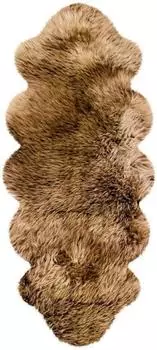 Heitmann Felle Doppel-Lammfell Australisch, braun mit hellen Spitzen, 62x175cm (Gr. 41)