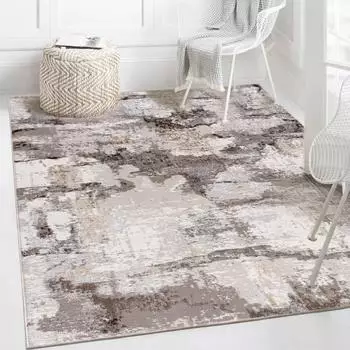 Mazovia Abstrakter Kurzflor-Teppich, beige, 160x230cm (ÖKO-TEX)
