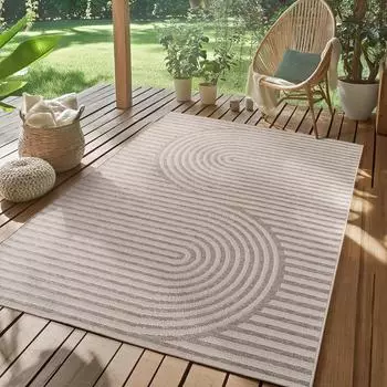 Simpex Desert Outdoorteppich Boho-Design, beige, 140x200cm (DESERT1402001301BEIGE)