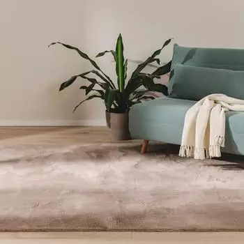 Benuta Furry Kunstfellteppich taupe, 140x200cm