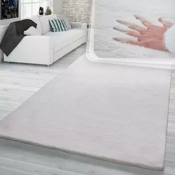 TT Home Shaggy Hochflor Teppich Kunstfell Kaninchen-Imitat, beige (200x290cm)