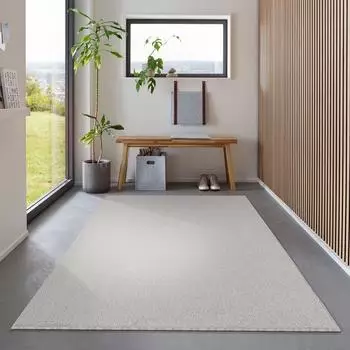 CarpetSale24 Kurzflor-Teppich einfarbig, rechteckig, 240x340cm, creme (HAMZAM2403407000CREAM)