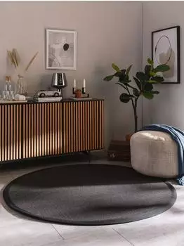 Benuta Sana Sisalteppich rund 100% Sisal Naturfaser schwarz (&Oslash; 200cm)