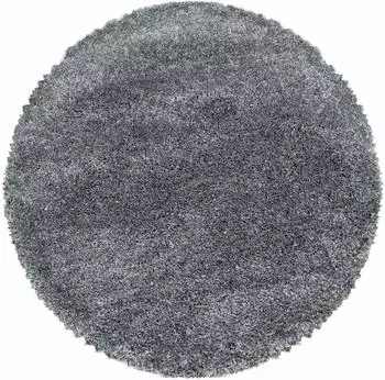 CarpetSale24 Soft Shaggy Hochflor Teppich hellgrau, rund, waschbar (200cm) (FLUFFY2002003500LIGHTGREY-MONO)
