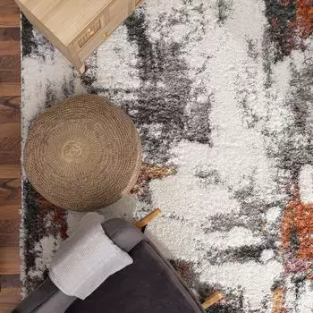 Paco Home Hochflor-Teppich Shaggy Vintage abstraktes Muster, mehrfarbig, 140x200cm