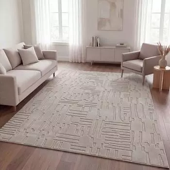 TT Home Wohnzimmer Teppich Hochflor, waschbar, skandinavisches Design, geometrisch