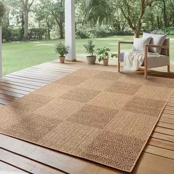 Simpex Timber Outdoor-Teppich Sisal-Look, beige, 140x200cm (SITIMBER1402001405BEIGE)