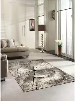 Merinos Ibiza 605 Kurzflor-Teppich Holzoptik braun 80x150cm (89477617-2)