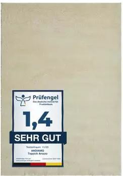 Andiamo Arezzo Fellteppich, waschbar, creme, 60x110cm (700126)