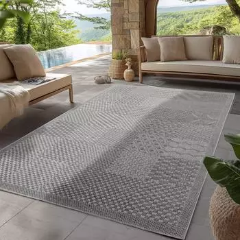 Simpex Boho Indoor-Outdoor-Teppich 120x170cm grau (SIIBIZA1201701902GREY)
