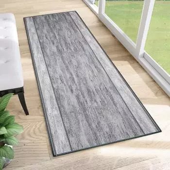 Tapiso Teppichl&auml;ufer rutschfest, grau, meliert, 67cm x 300cm