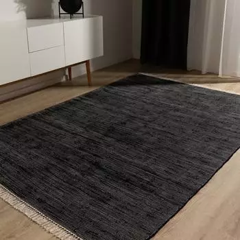 Benuta Tom Teppich recycelte Baumwolle, schwarz, 200x300cm